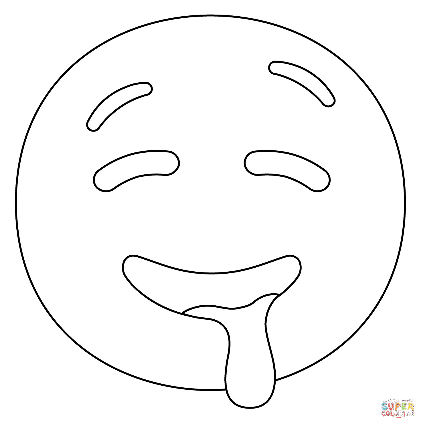 Dibujo de emoji de cara babeante para colorear dibujos para colorear imprimir gratis