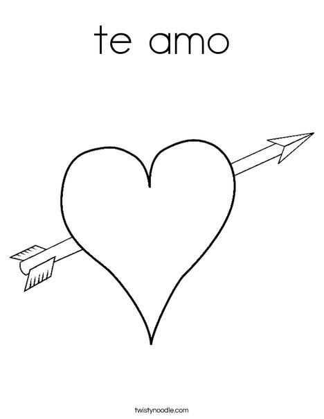 Te amo coloring page