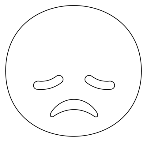 Disappointed face emoji coloring page free printable coloring pages