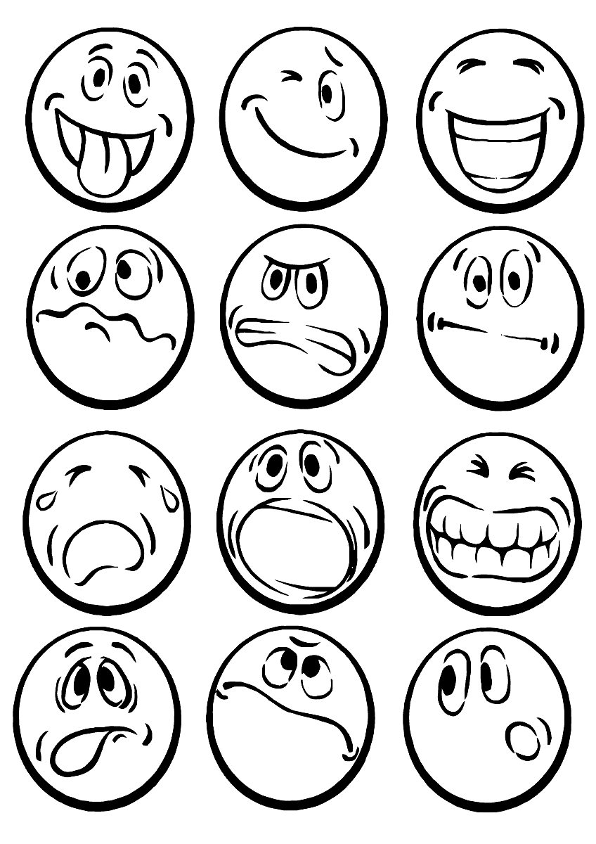 Emotions coloring pages printable for free download