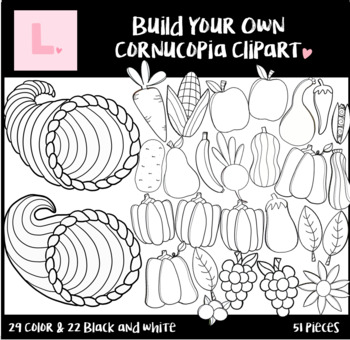 Build a cornucopia clipart thanksgiving clipart by made by lilli clipart