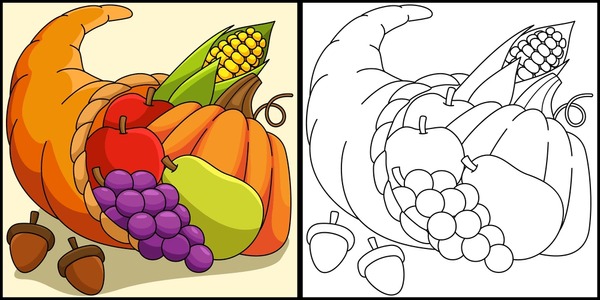 Hundred cornucopia silhouette royalty