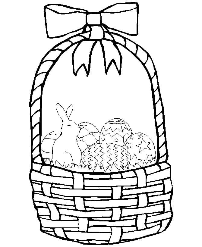 Empty easter basket coloring page