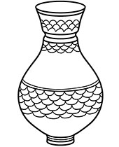 Empty vase coloring page for kids