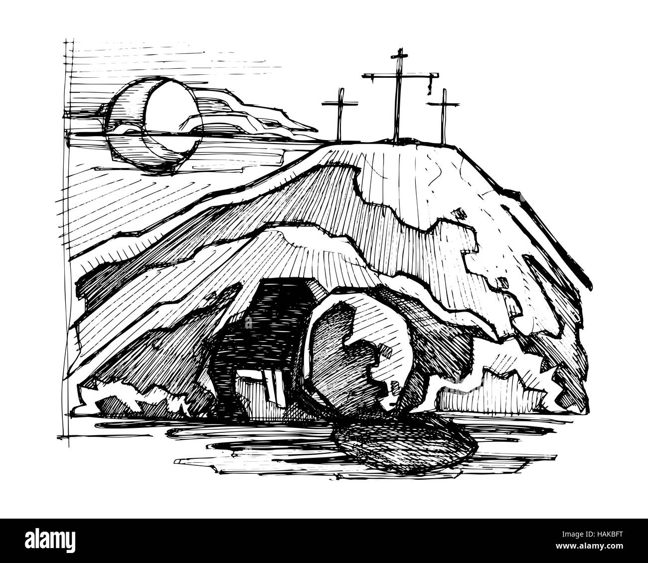 Empty tomb black and white stock photos images