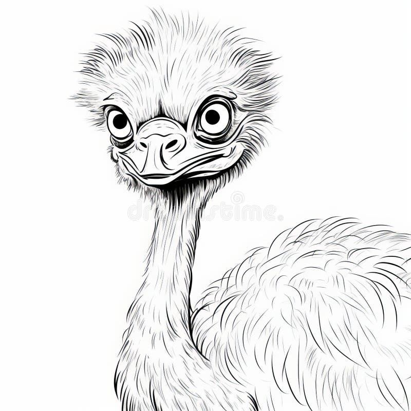 Emu coloring stock illustrations â emu coloring stock illustrations vectors clipart
