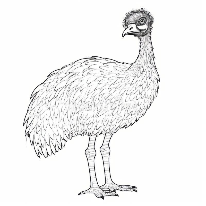 Emu coloring stock illustrations â emu coloring stock illustrations vectors clipart