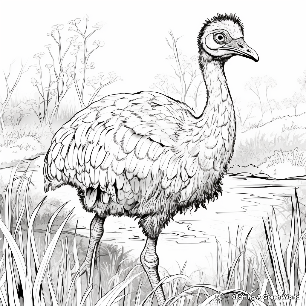 Emu coloring pages
