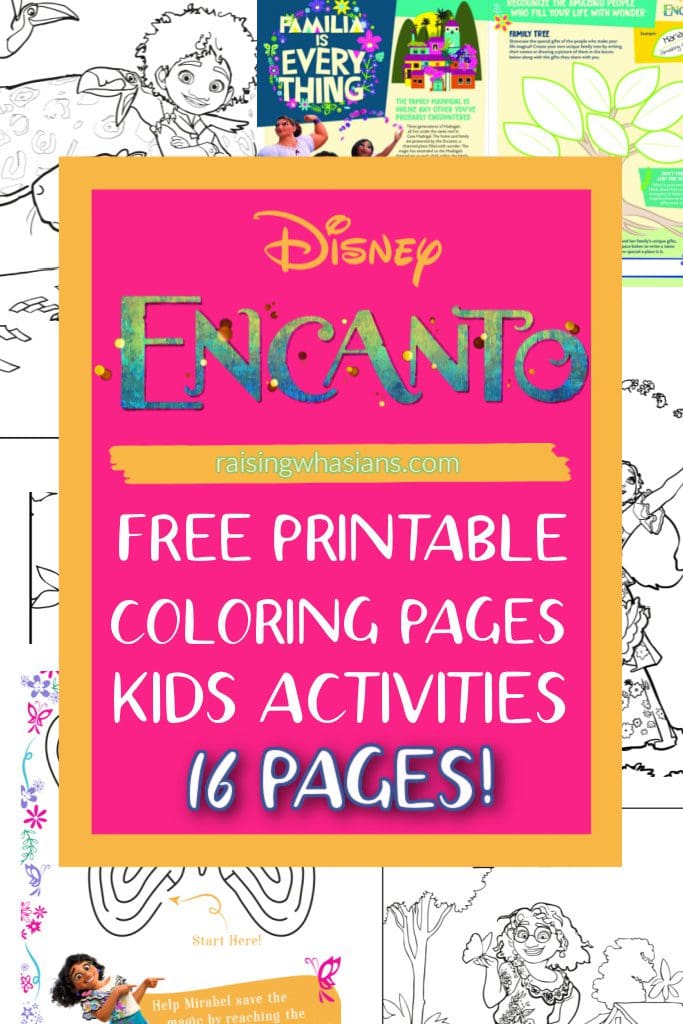 Free encanto printable coloring sheets and kids activities