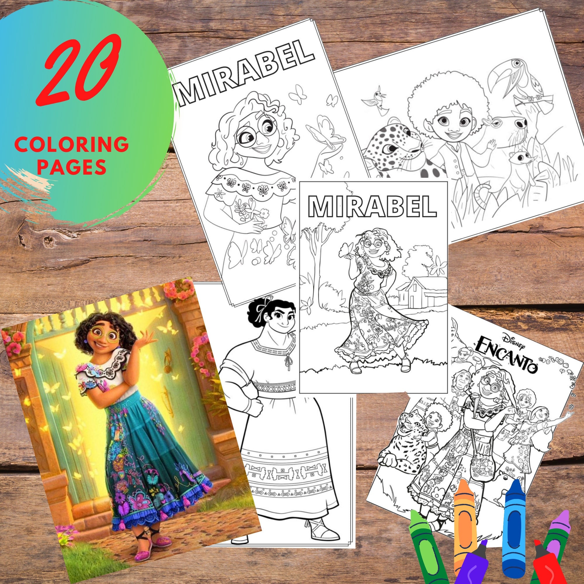 Encanto mirabel coloring pages for kids printable pdf files print and color birthday gift