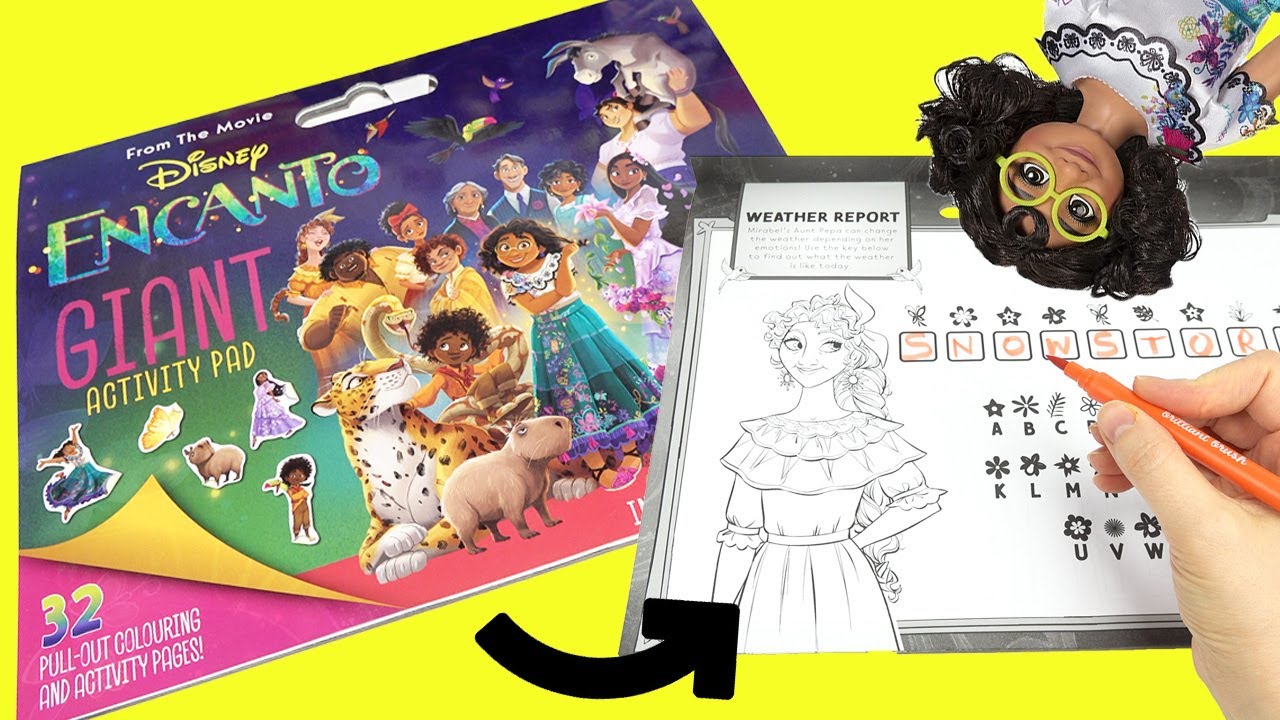 Disney encanto giant activity coloring book pages with mirabel luisa isabela characters