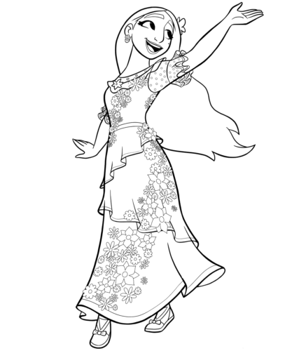 Isabela coloring page encanto disney coloring pages coloring pages free coloring pages