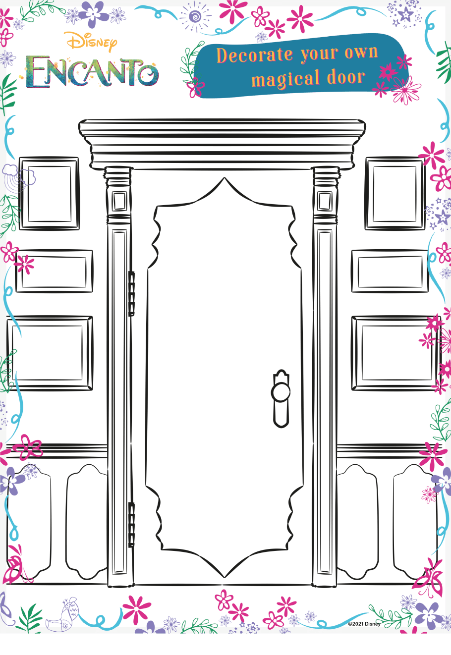 Encanto loring pages and activity sheets for kids free printables
