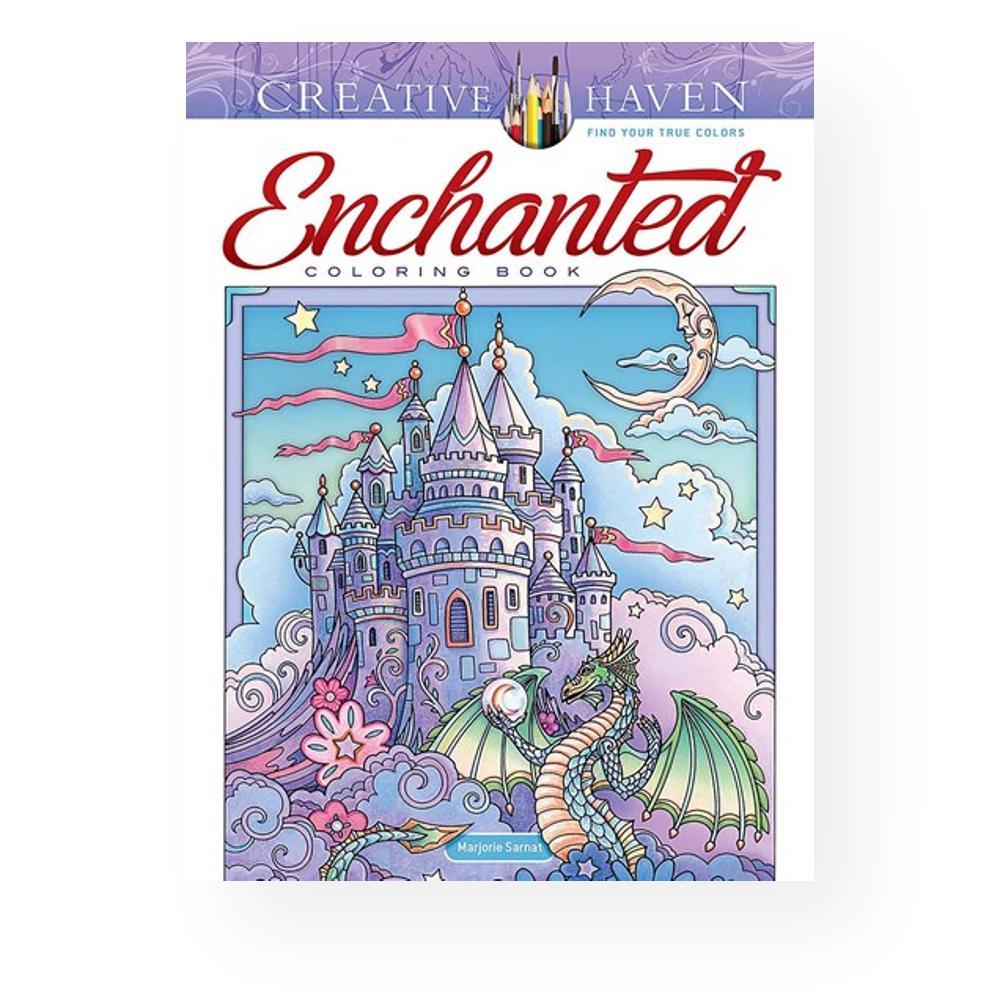 Whole earth provision co creative haven enchanted coloring book by marjorie sarnat