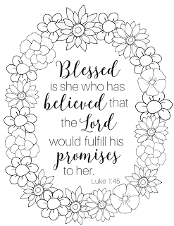Blessed is she coloring page bible verse coloring page scripture coloring printable coloring pages