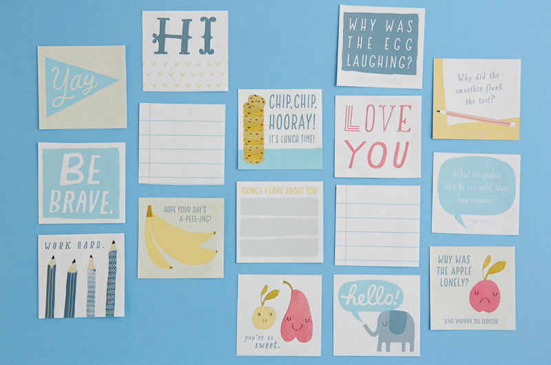 Free printable back to school lunch box notes inspiration