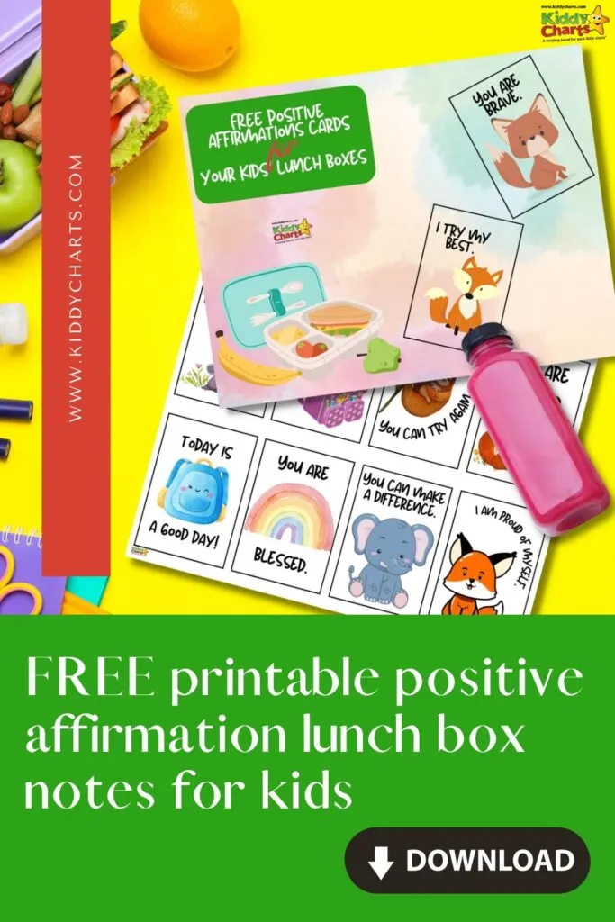 Free printable positive lunch box notes for kids