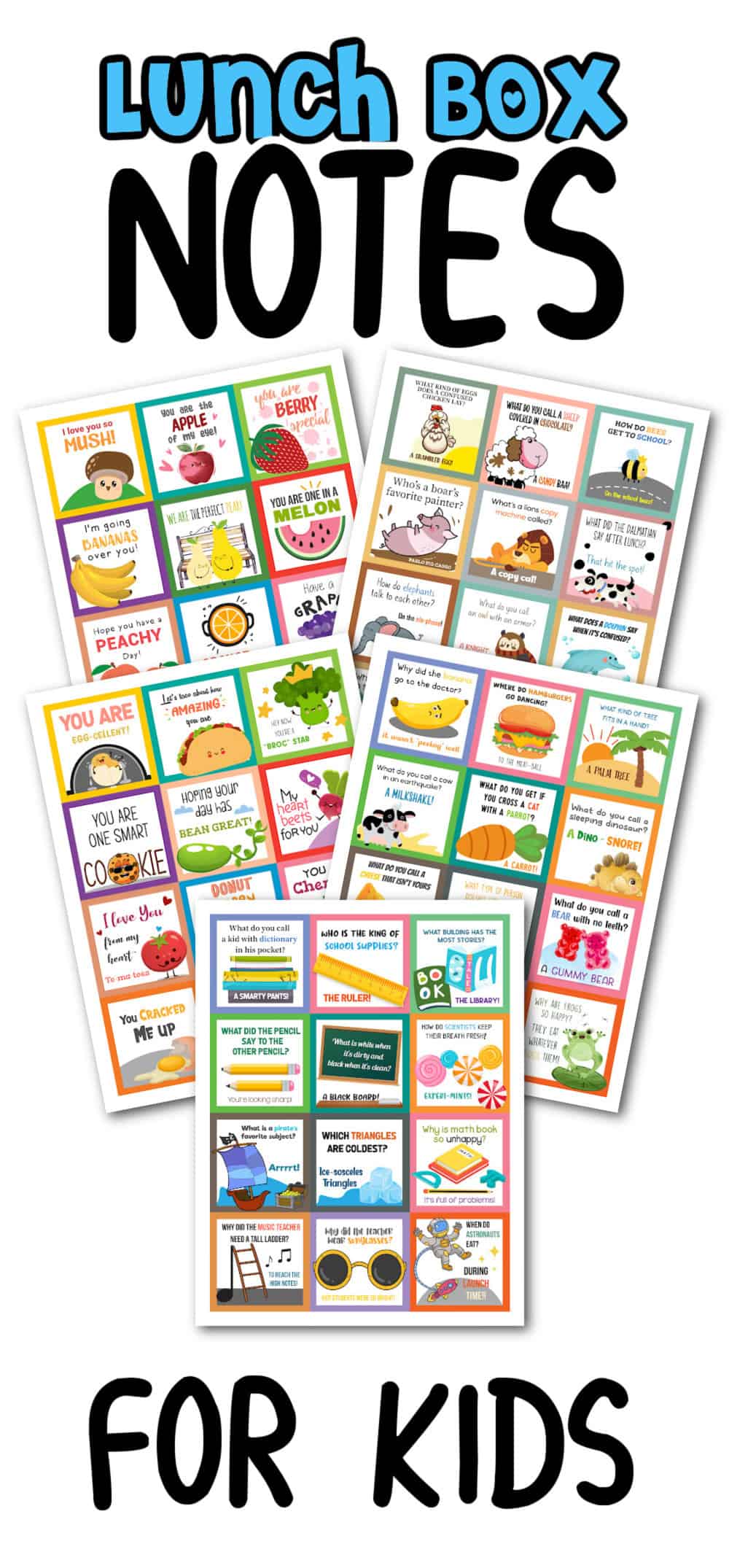 Free printable lunch box notes for kids