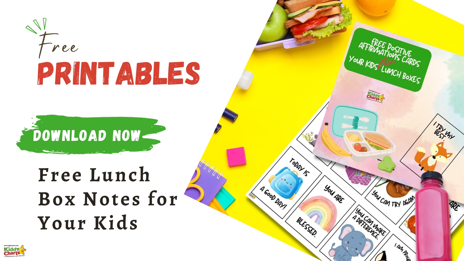 Free printable positive lunch box notes for kids