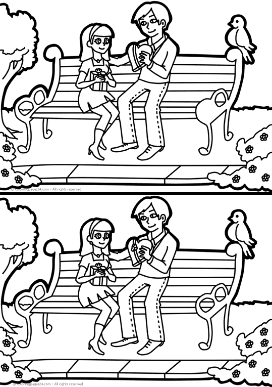 Find the differences coloring pages