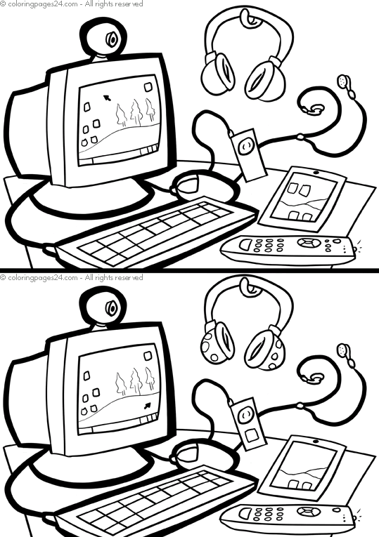 Find the differences coloring pages