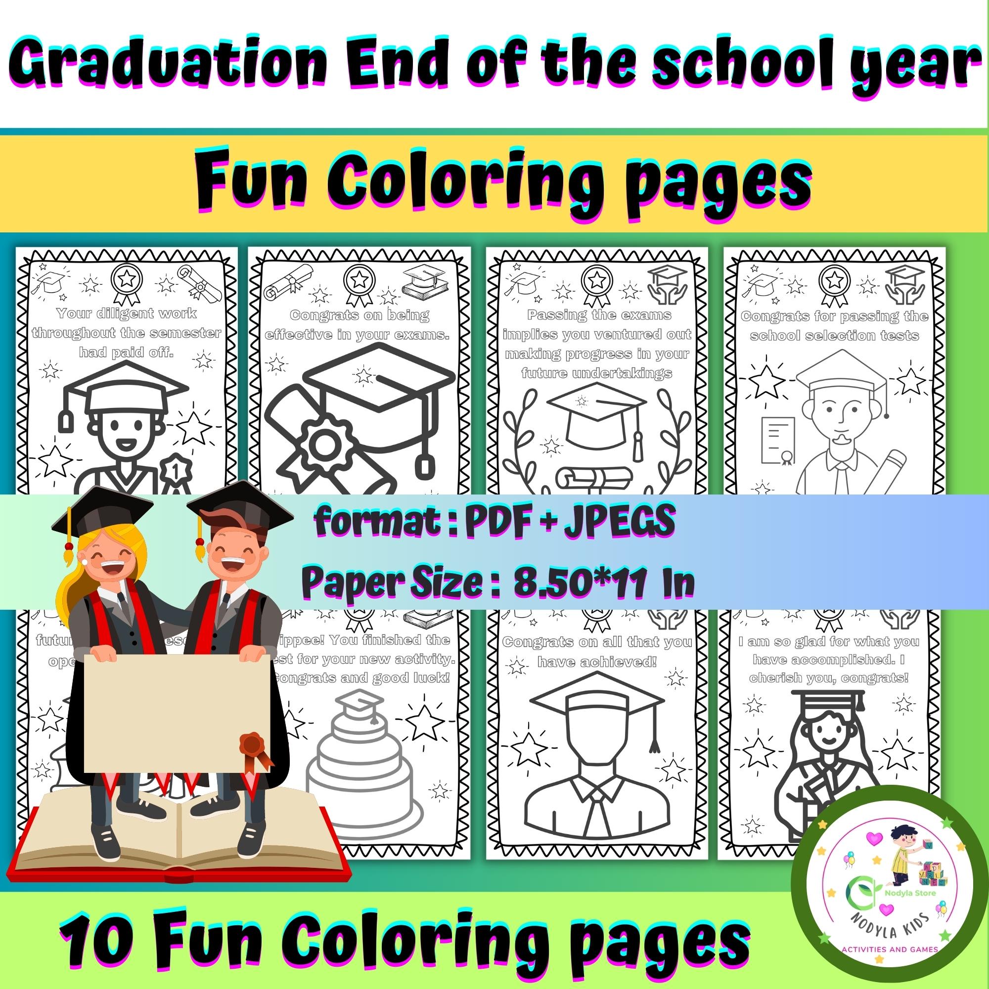 Graduation end of the school year coloring pages end of year activities made by teachers