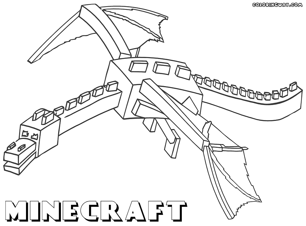 Minecraft dragon coloring pages