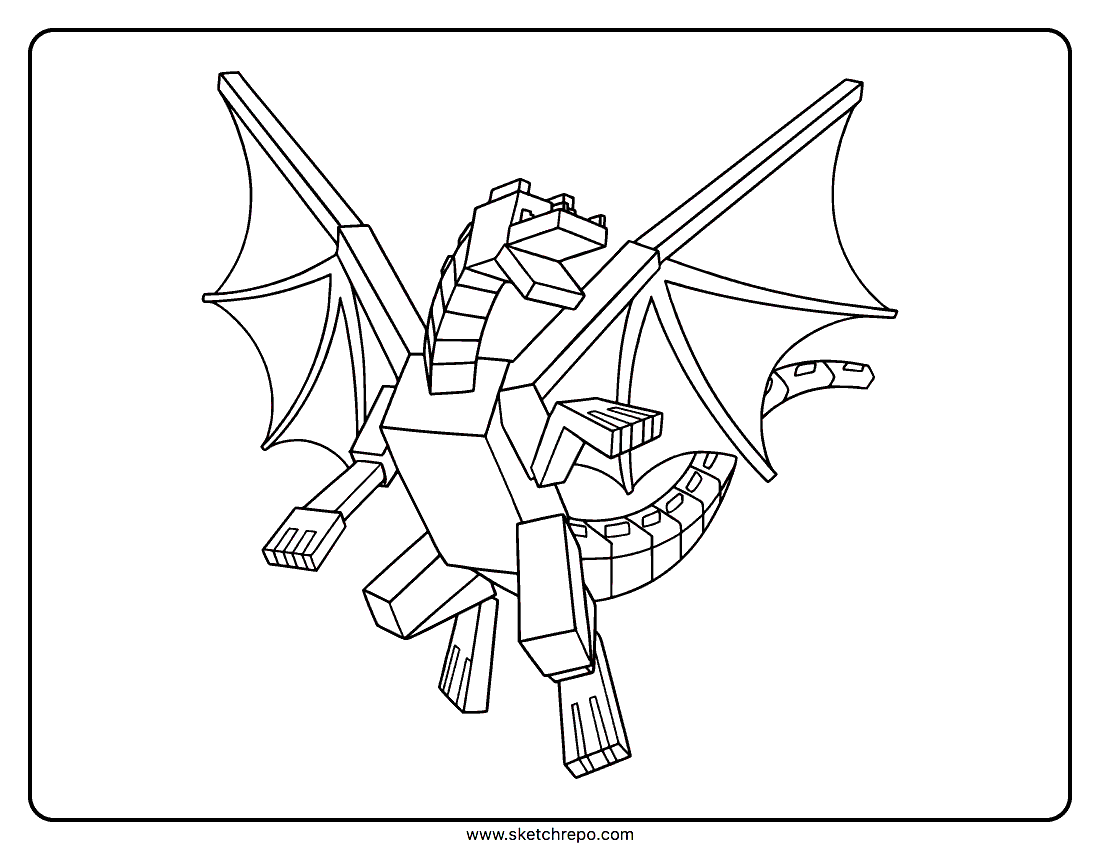 Ender dragon minecraft coloring page