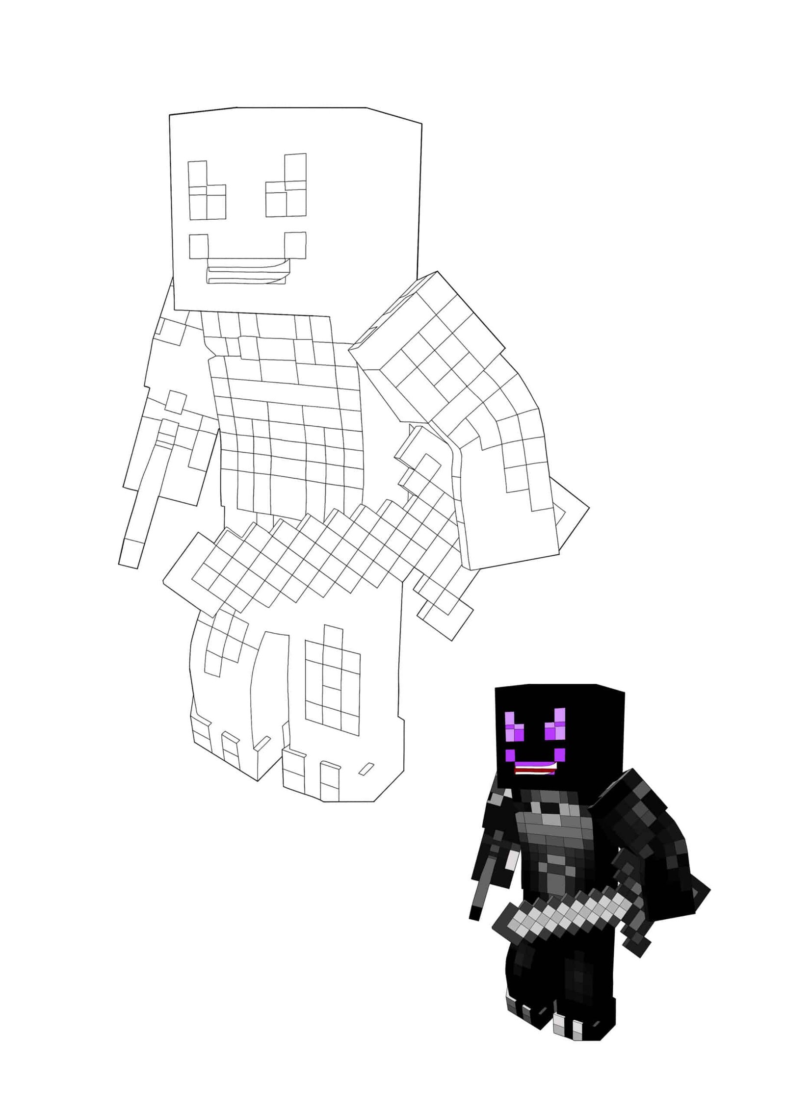 Minecraft ender dragon skin coloring pages
