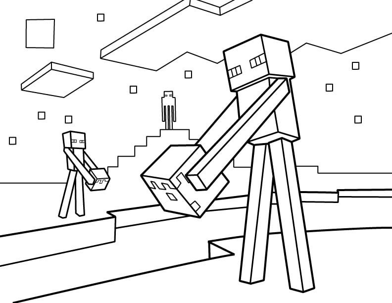 Minecraft enderman coloring page