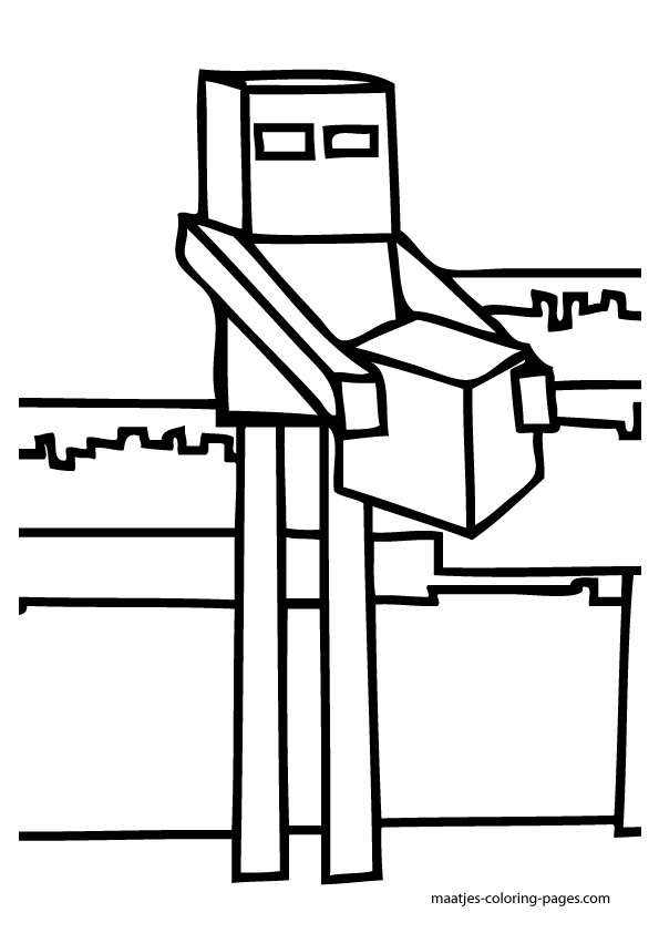 Minecraft enderman coloring page