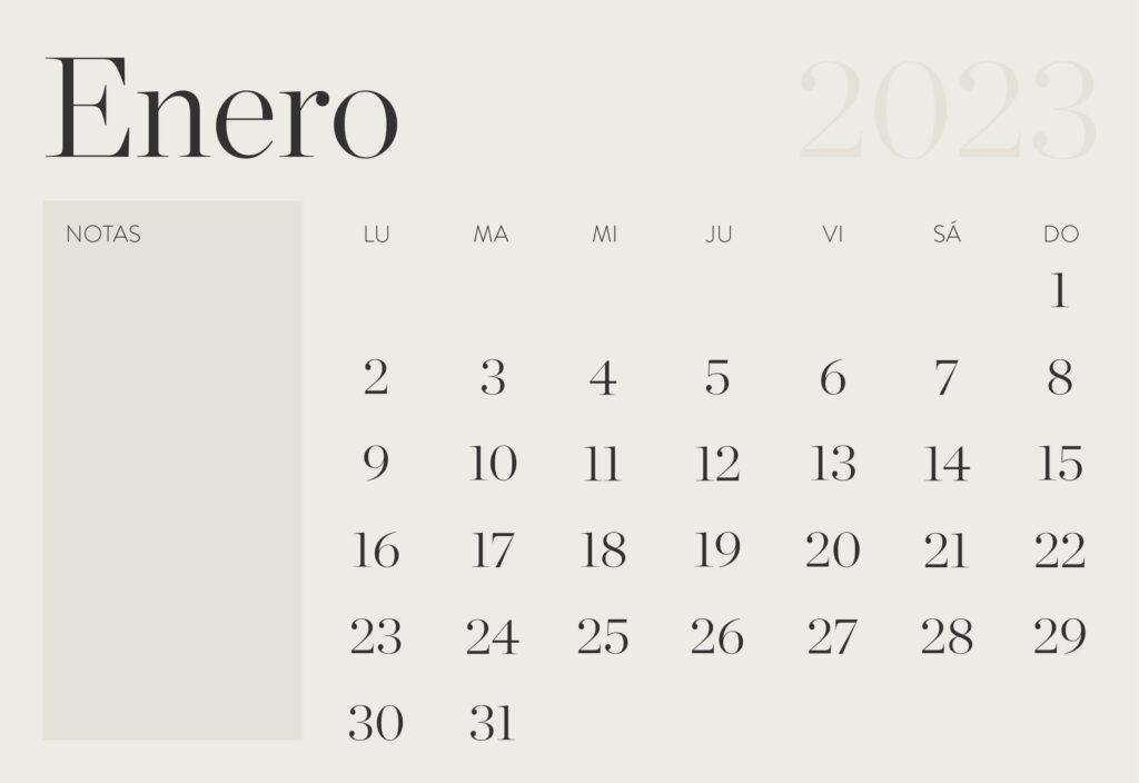 Calendario para imprimir de