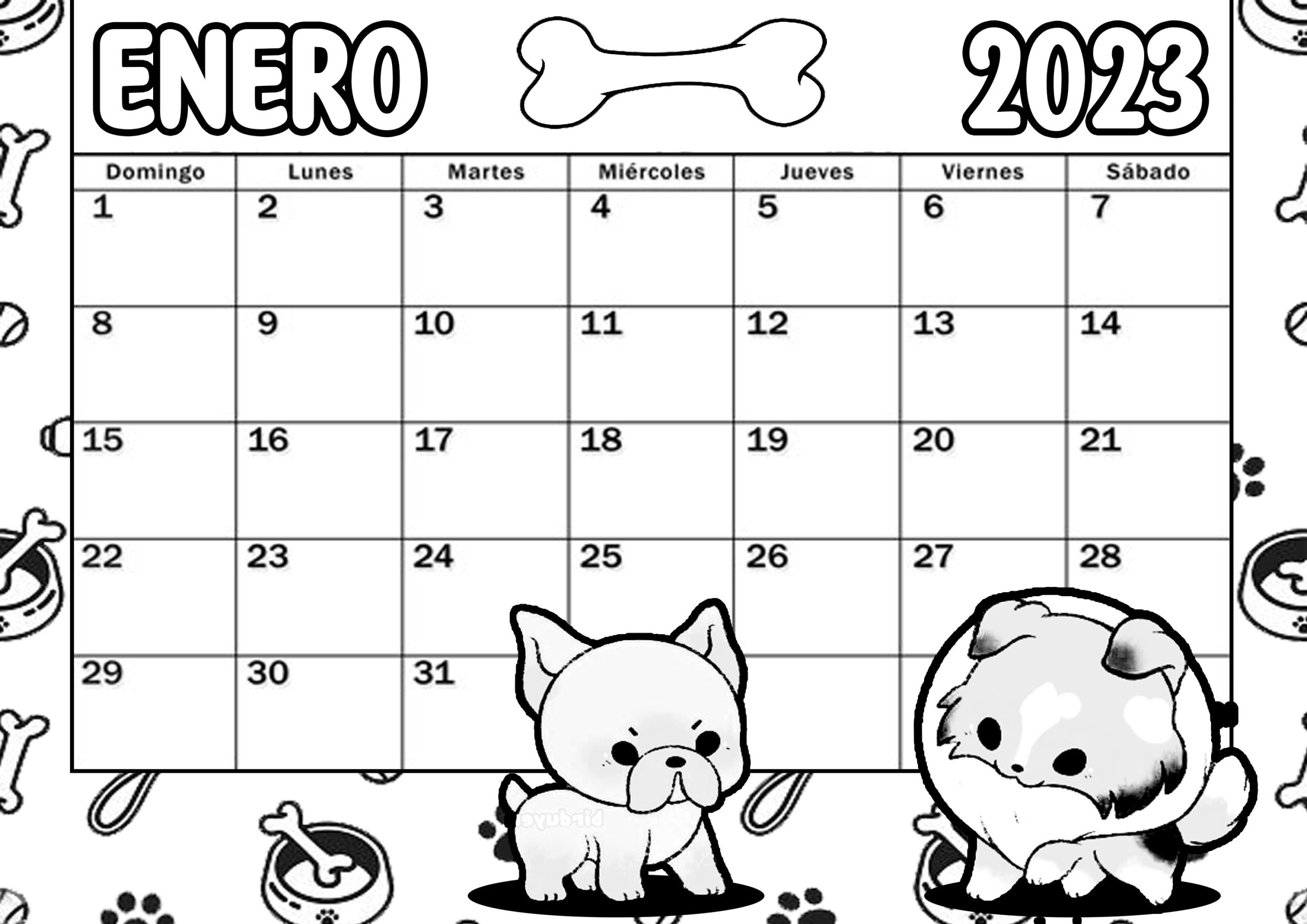 Enero imprimir y colore