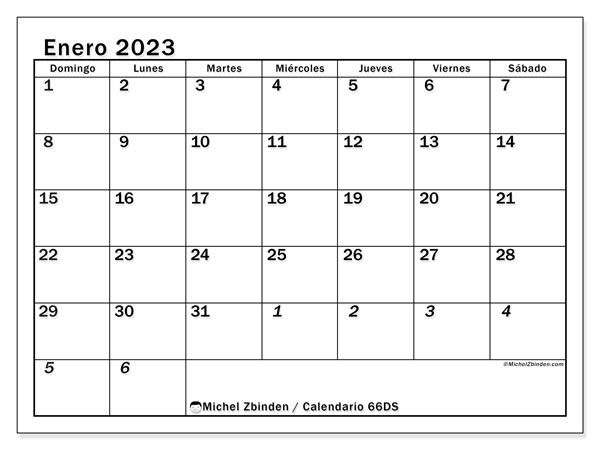 Calendario enero