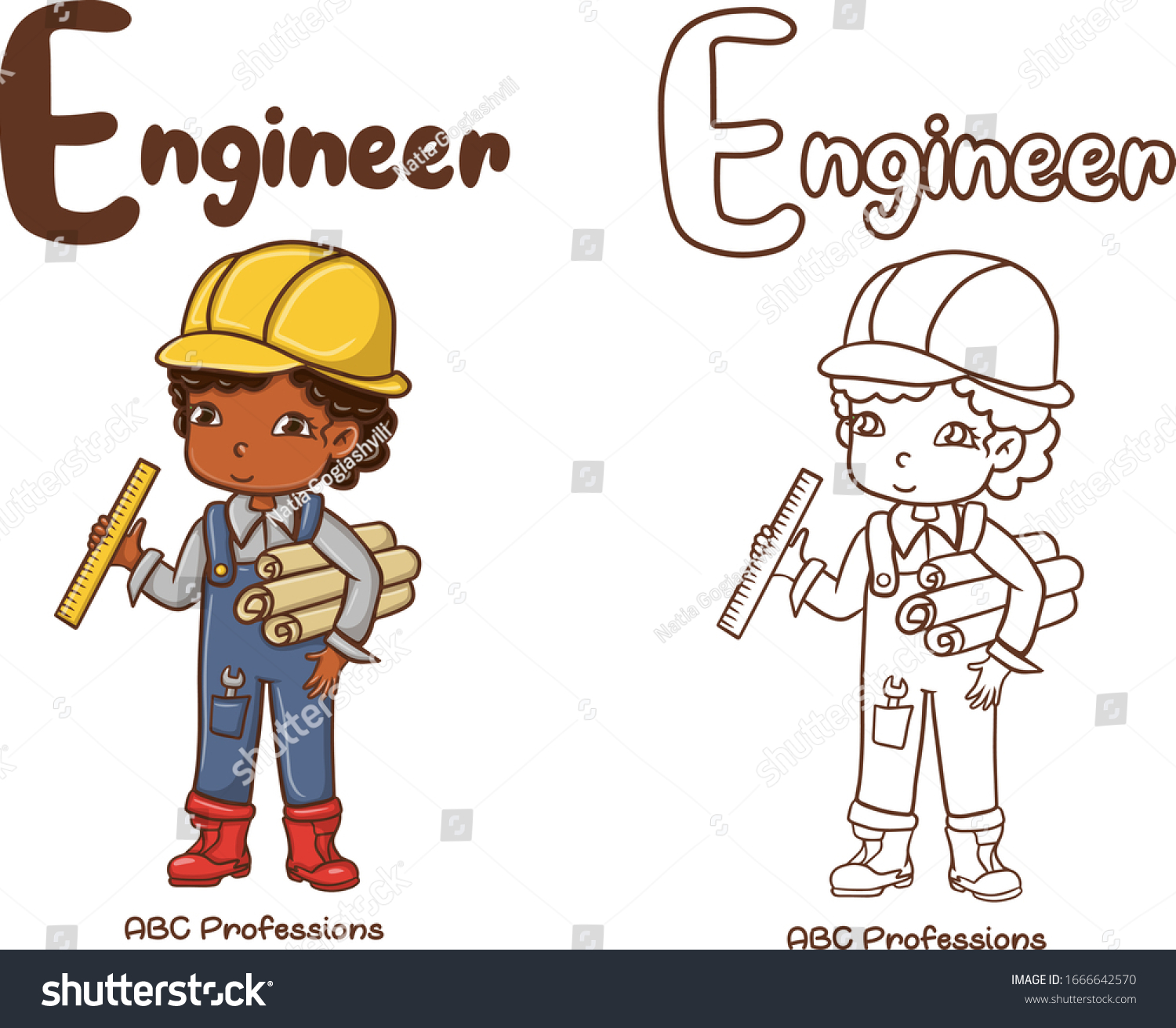 Coloring book coloring picture e letter stock vector royalty free