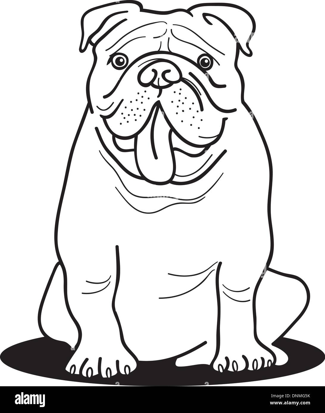 English bulldog dog cartoon coloring hi