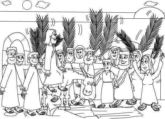 Colorear dibujos bãblicos domingo de ramos de jus rurreccion de jus