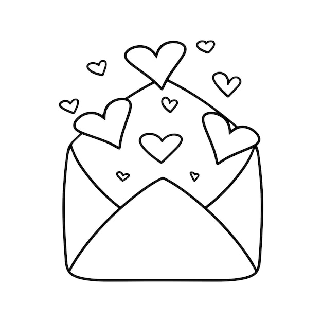 Coloring page envelope vectors illustrations for free download
