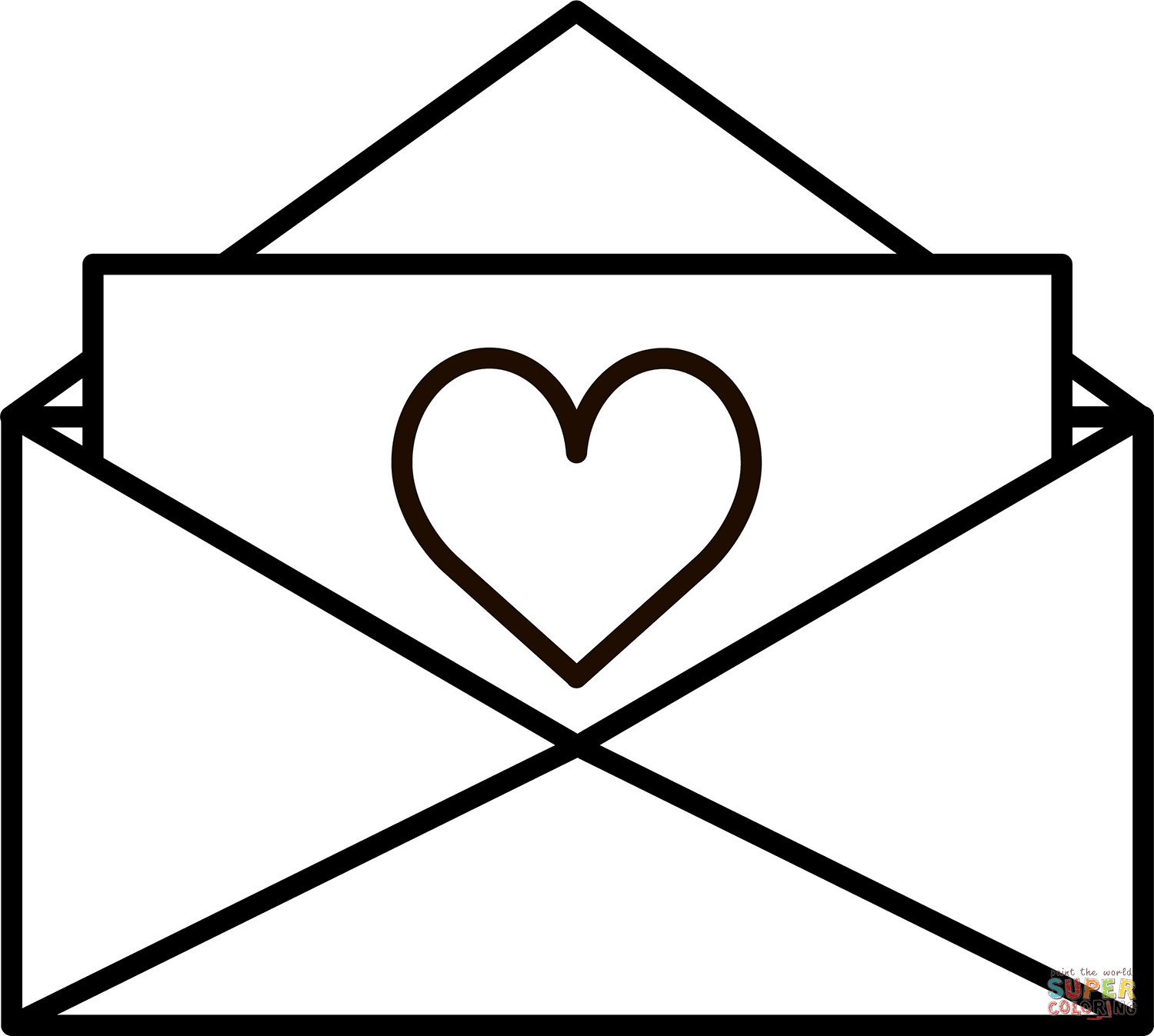 Love letter envelope coloring page free printable coloring pages