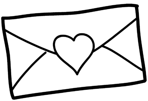 Love envelope coloring page free printable coloring pages