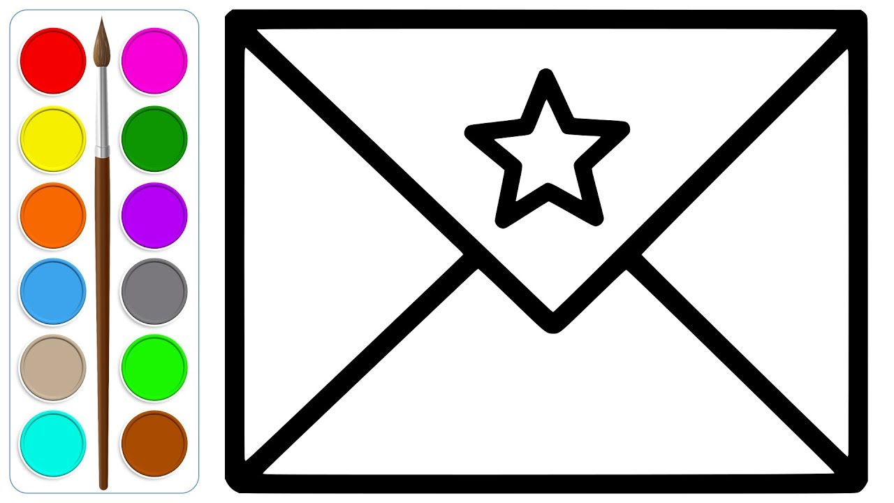 How to draw envelope coloring pages for kids