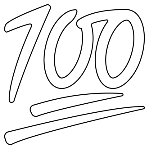 Hundred points emoji coloring page free printable coloring pages