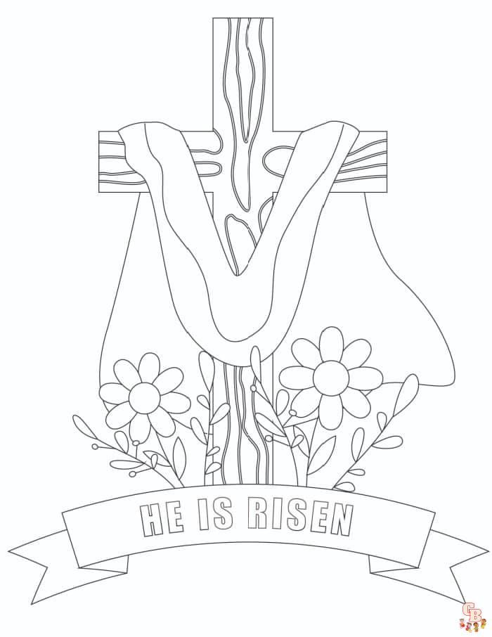 Feiern sie ostern mit he has risen ausmalbildern â kostenlos druckbar und einfach zu verwenden