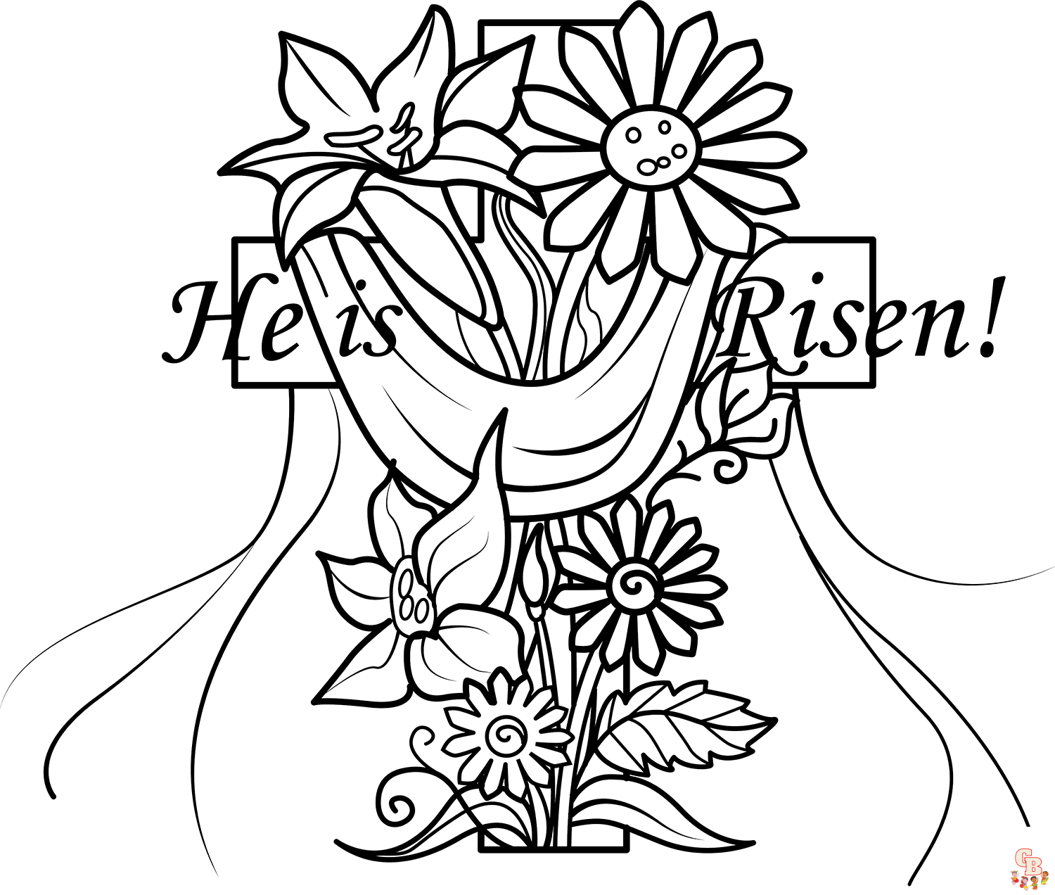 Feiern sie ostern mit he has risen ausmalbildern â kostenlos druckbar und einfach zu verwenden