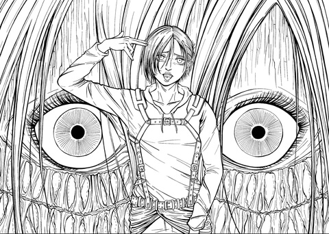 Annie leonhardt female titan from manga series shingeki no kyojin attack on titan advancing giants coloring page free printable coloring pages