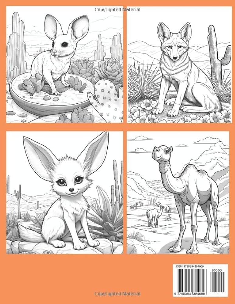 Desert animals coloring book age