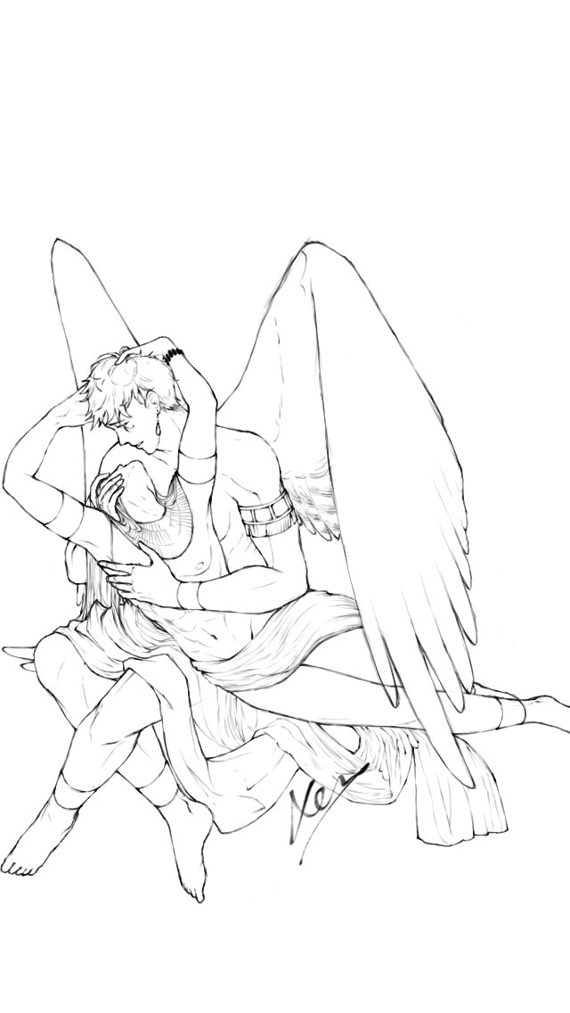 Xenyysâissions openâ on x i finished sketch i really like it aah ðâï seth and horus as psyche and eros ennead seth horus httpstcovjoxen x
