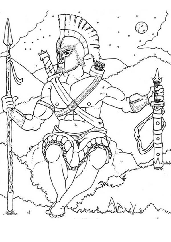 Ares from greek gods and goddesses coloring page