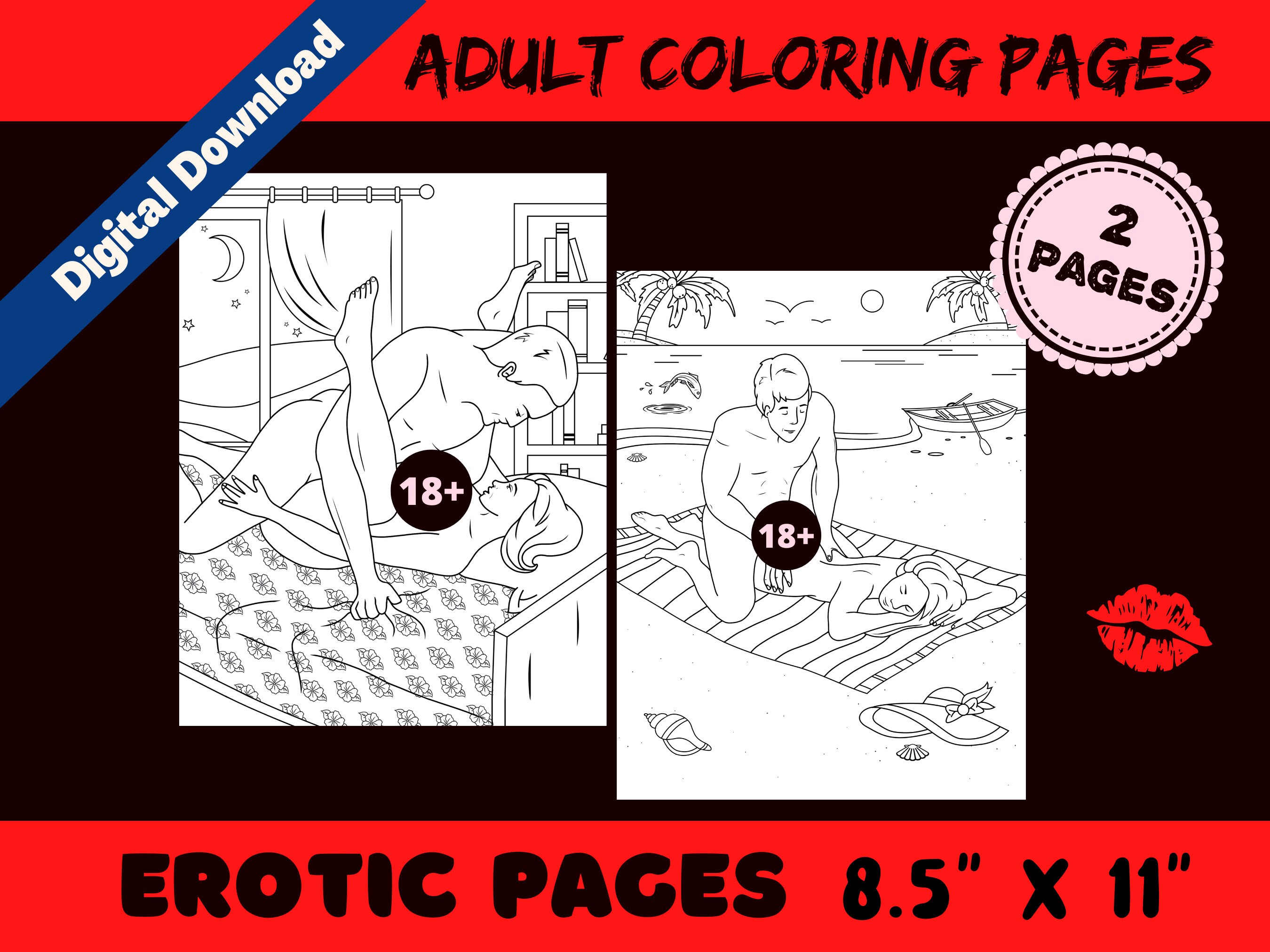 Adult erotic coloring pages naughty nude pdf digital
