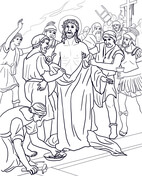 Dibujo de primera estaciãn jesãºs es condenado a muerte para colorear dibujos para colorear imprimir gratis